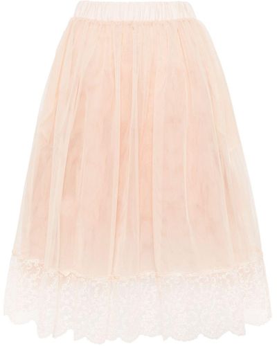 Simone Rocha Midi-rok Met Kant - Naturel