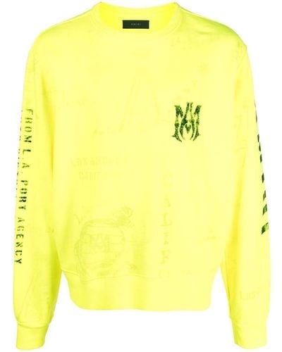 Amiri Sweatshirt mit rundem Ausschnitt - Gelb