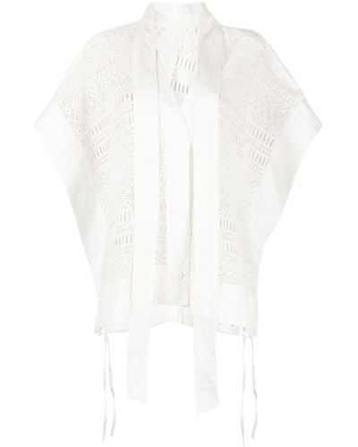 Eudon Choi Bastia Outer Crochet Jacket - White
