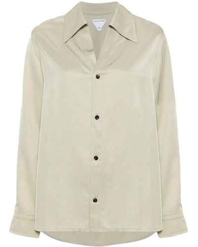 Bottega Veneta Oversize-collar twill shirt - Neutre