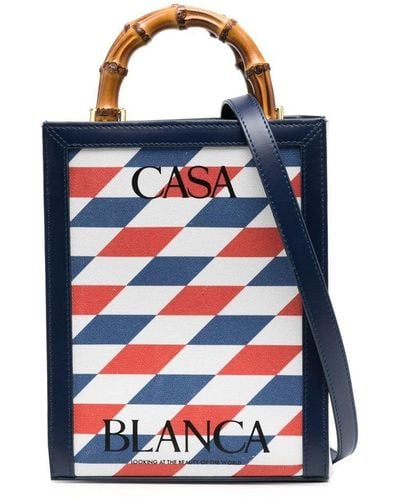 Casablanca Handtasche mit Logo-Print - Blau