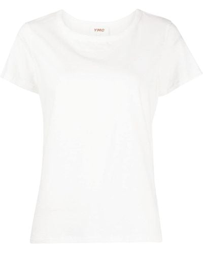 YMC T-shirt en coton biologique à col rond - Blanc