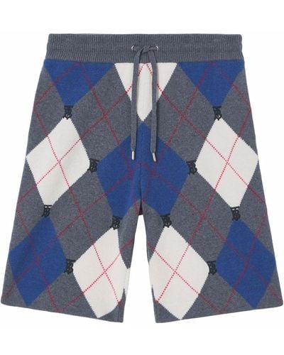 Burberry Shorts mit Argyle-Muster - Grau