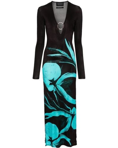 Louisa Ballou Helios Floral-print Maxi Dress - Black