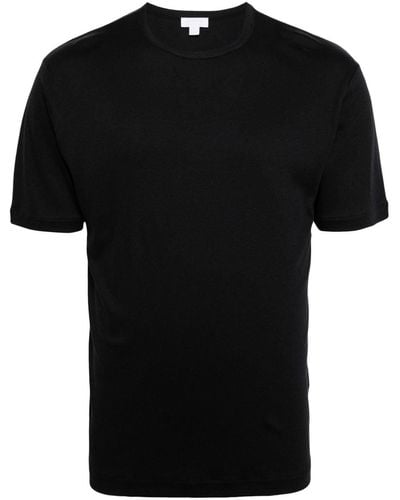Sunspel T-Shirt mit Rundhalsausschnitt - Schwarz