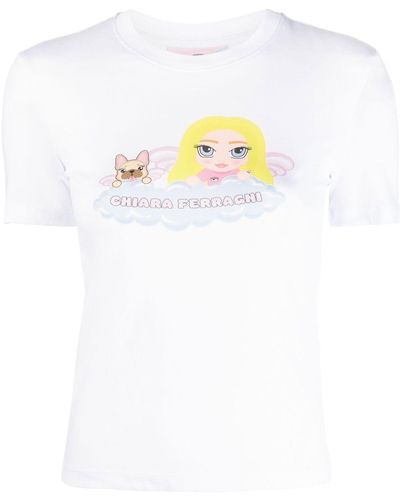 Chiara Ferragni T-shirt à logo imprimé - Blanc