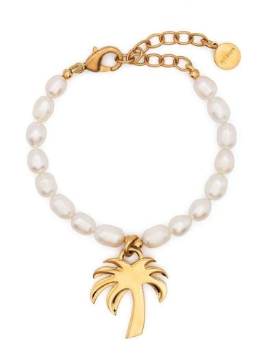 Palm Angels Palm Charm Pearl Bracelet - Metallic