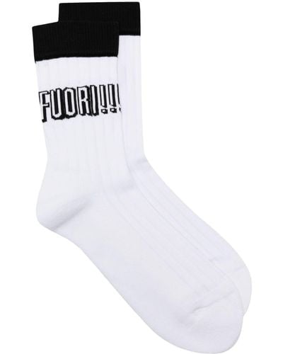 Gucci Intarsien-Socken mit Logo - Weiß