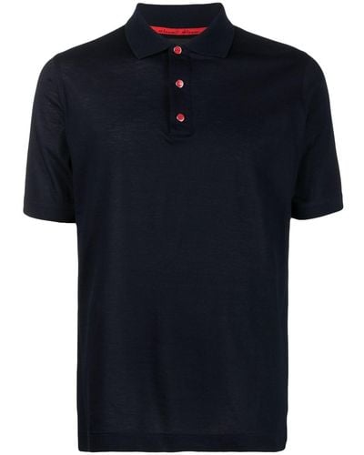 Kiton Short-sleeve Cotton Polo Shirt - Blue