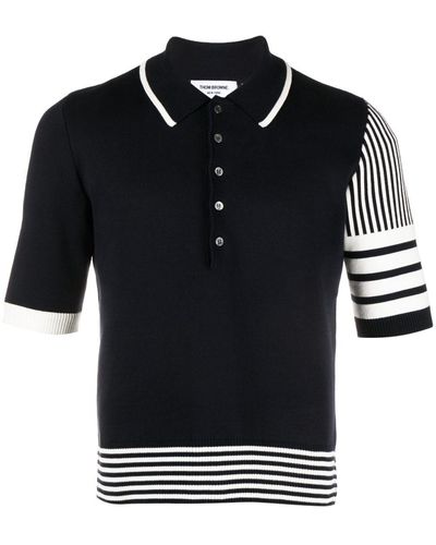 Thom Browne Funmix 4-bar Stripe Polo Shirt - Black