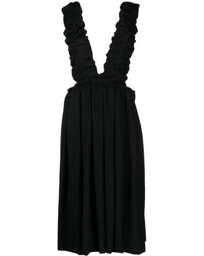 Comme des Garçons Dungarees-style Midi Dress - Black