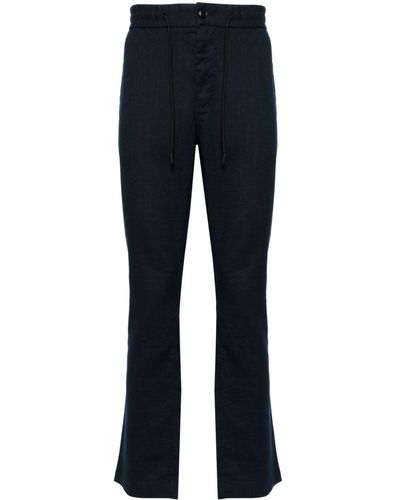 BOSS Sanderson Straight-leg Linen-blend Trousers - Blue