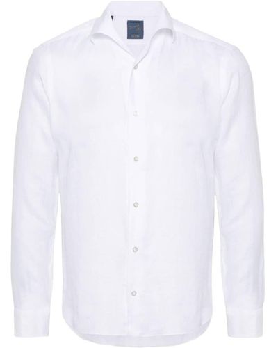 Barba Napoli Slub-texture Linen Shirt - White
