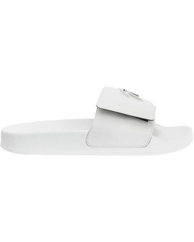 Giuseppe Zanotti Signature-plaque Touch-strap Slides - White
