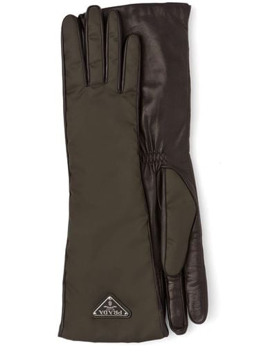 Prada Handschuhe mit Logo-Schild - Mehrfarbig