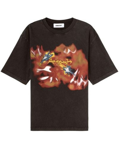 Ambush T-shirt Met Abstracte Print - Zwart