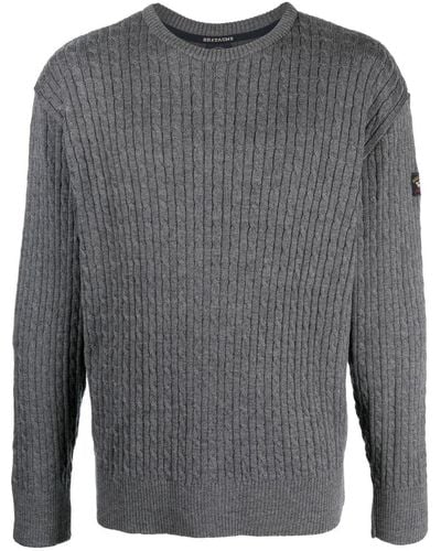 Paul & Shark Virgin-wool Cable-knit Jumper - Grey