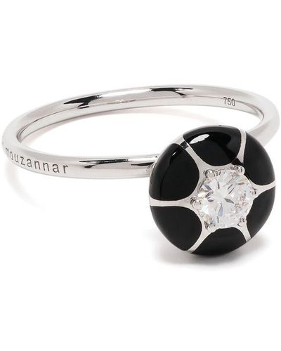 Selim Mouzannar 18kt White Gold Sea Flower Diamond Ring - Metallic
