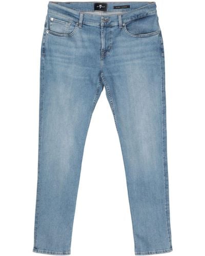 7 For All Mankind Mid-rise Slim-fit Jeans - Blue