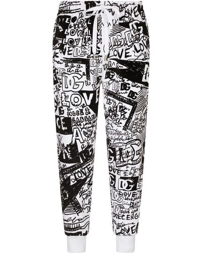Dolce & Gabbana Graphic-print Track Pants - Black