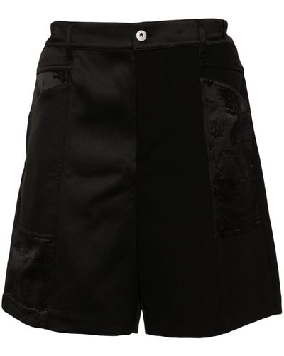 Feng Chen Wang Shorts con design patchwork - Nero