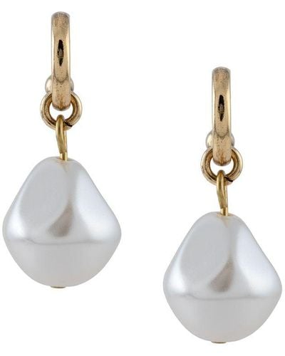 Jennifer Behr Perle Hoop Earrings - White