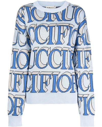 Fiorucci Logo-knitted Jumper - Blue