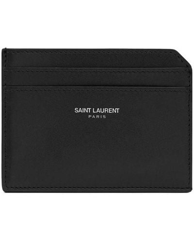 Saint Laurent Logo-print Leather Cardholder - Black