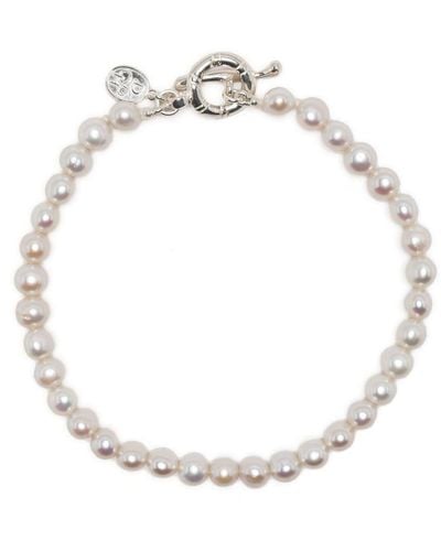 Dower & Hall T-bar Fastening Pearl Bracelet - White