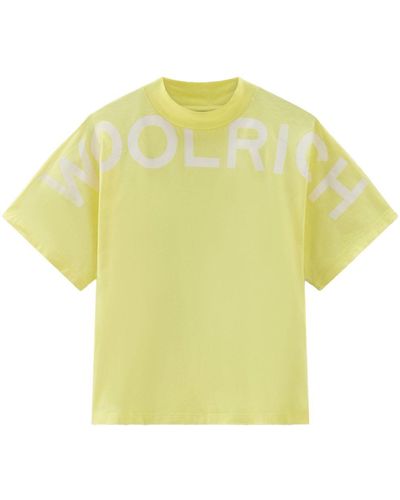 Woolrich T-shirt en coton à logo imprimé - Jaune