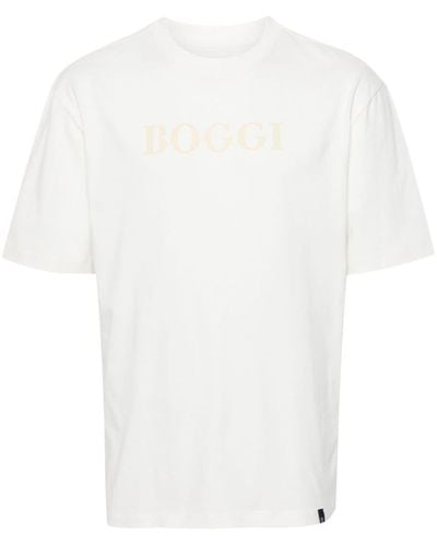 BOGGI T-shirt en coton à logo floqué - Blanc