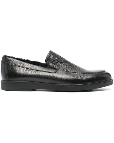 Casadei Cervo Leather Loafers - Black