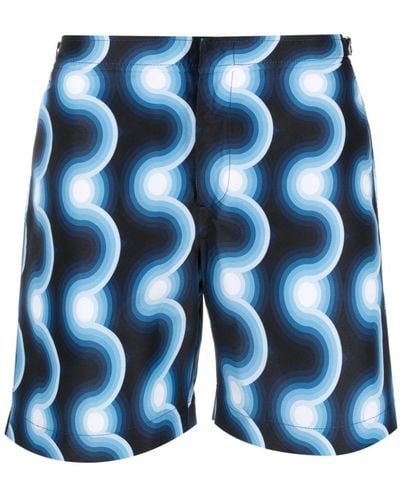 Orlebar Brown Badeshorts mit abstraktem Print - Blau