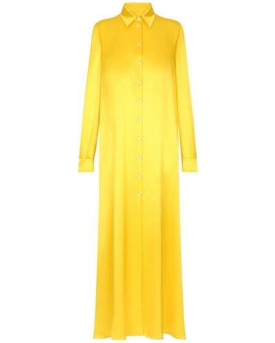 Dolce & Gabbana Silk Maxi Dress - Yellow