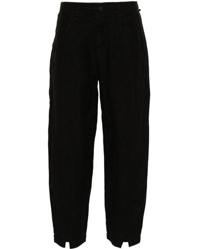Transit Tapered Linen Trousers - Black