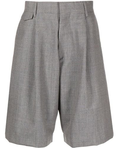 Paul Smith Check-print Wool Shorts - Grey