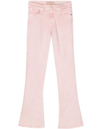 7 For All Mankind Halbhohe Bootcut-Jeans - Pink
