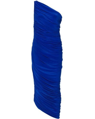 Norma Kamali Diana Ruched Maxi Dress - Blue