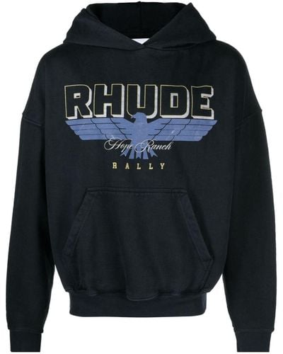 Rhude Sudadera Ranch con capucha y logo - Gris