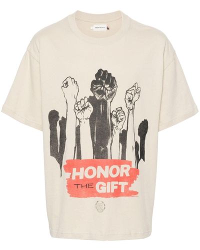 Honor The Gift Dignity T-Shirt aus Baumwolle - Natur