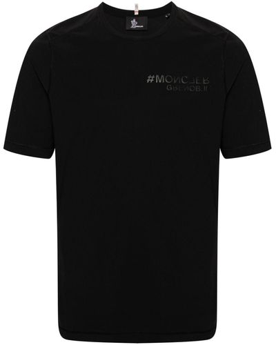 3 MONCLER GRENOBLE Logo-lettering Jersey T-shirt - Black