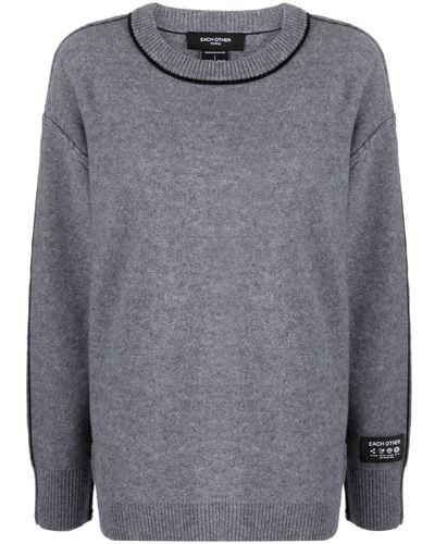 Each x Other Stitch-detail Wool Sweater - Grey