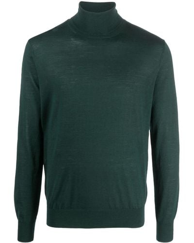 Ballantyne Roll-neck Fine-knit Sweater - Green