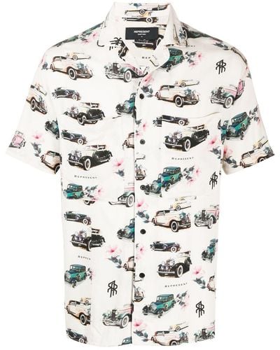 Represent Hemd mit "Classic Car"-Print - Mehrfarbig