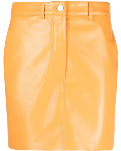 Nanushka Faux-leather Miniskirt - Orange