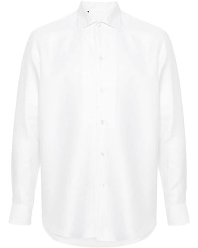 Brioni Geweven Overhemd - Wit