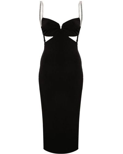 Nissa Open-back Jersey Midi Dress - Black