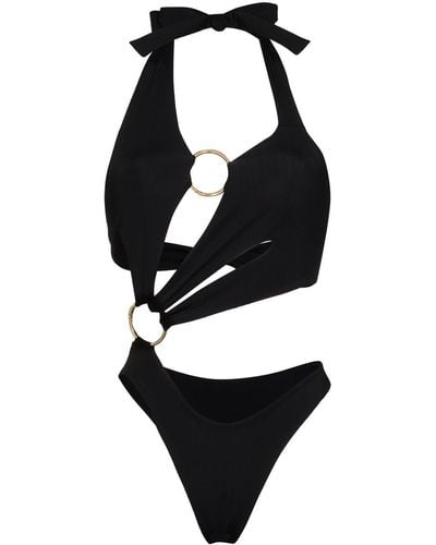 Louisa Ballou Sex Wax Halterneck Cutout Swimsuit - Black