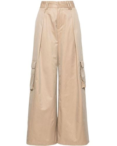 Cynthia Rowley Marbella Wide-leg Cargo Pants - Natural