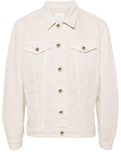 Eleventy Panelled Denim Shirt Jacket - Natural